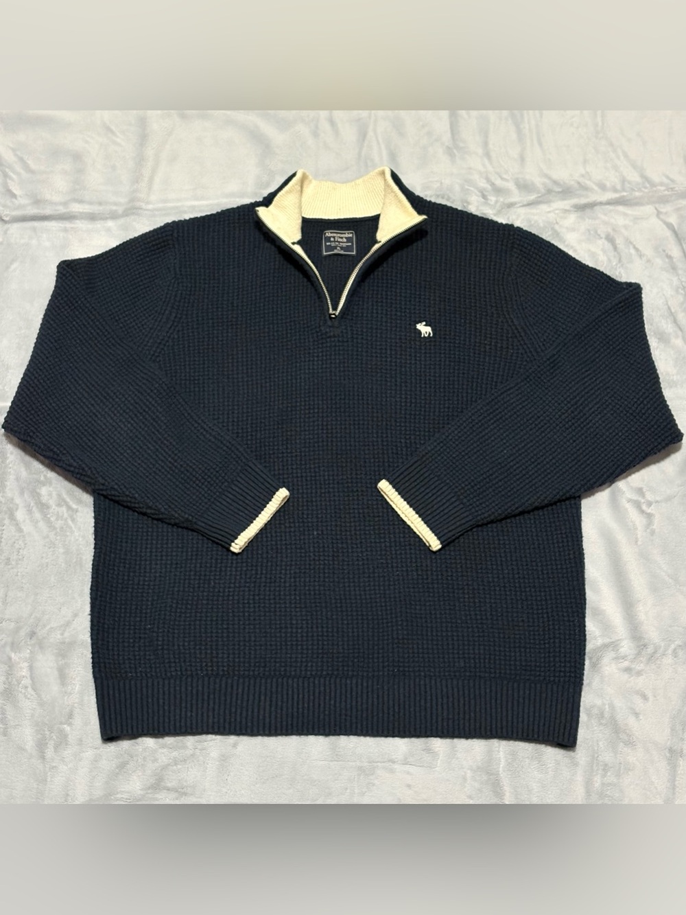 Abercrombie & Fitch Waffle Knit Preppy academia quarter zip sweater pullover